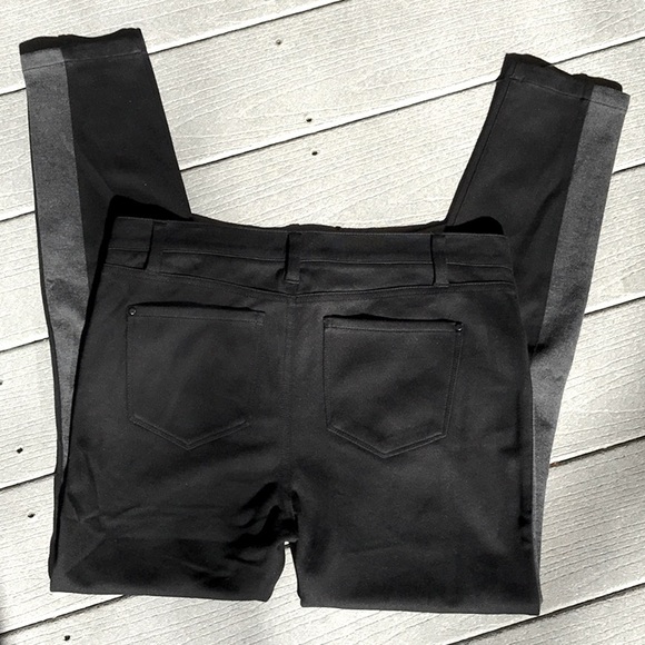 NWT DKNY JEAN Black Jean Style Black Pants with Grey Stripe Size 8 - Picture 3 of 8